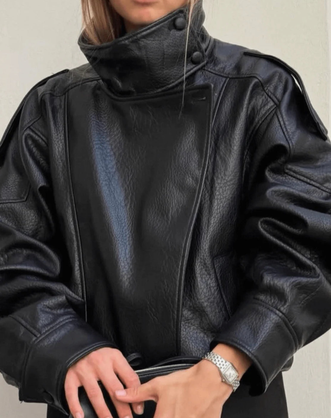 EVE Stylische Kunstlederjacke