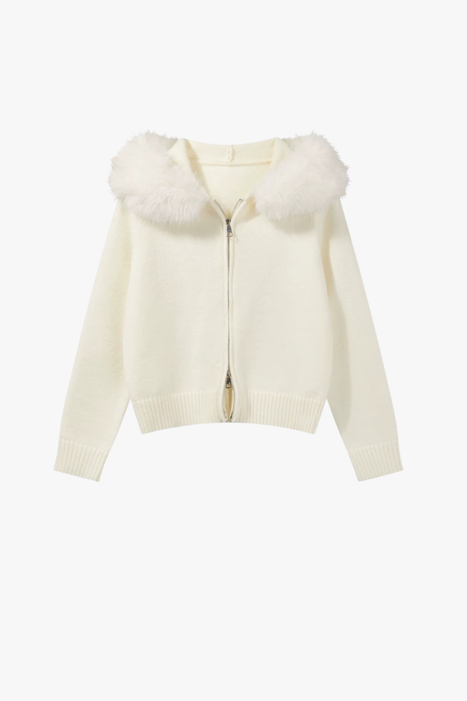 SORA STRICKJACKE MIT KUNSTFELLKRAGEN