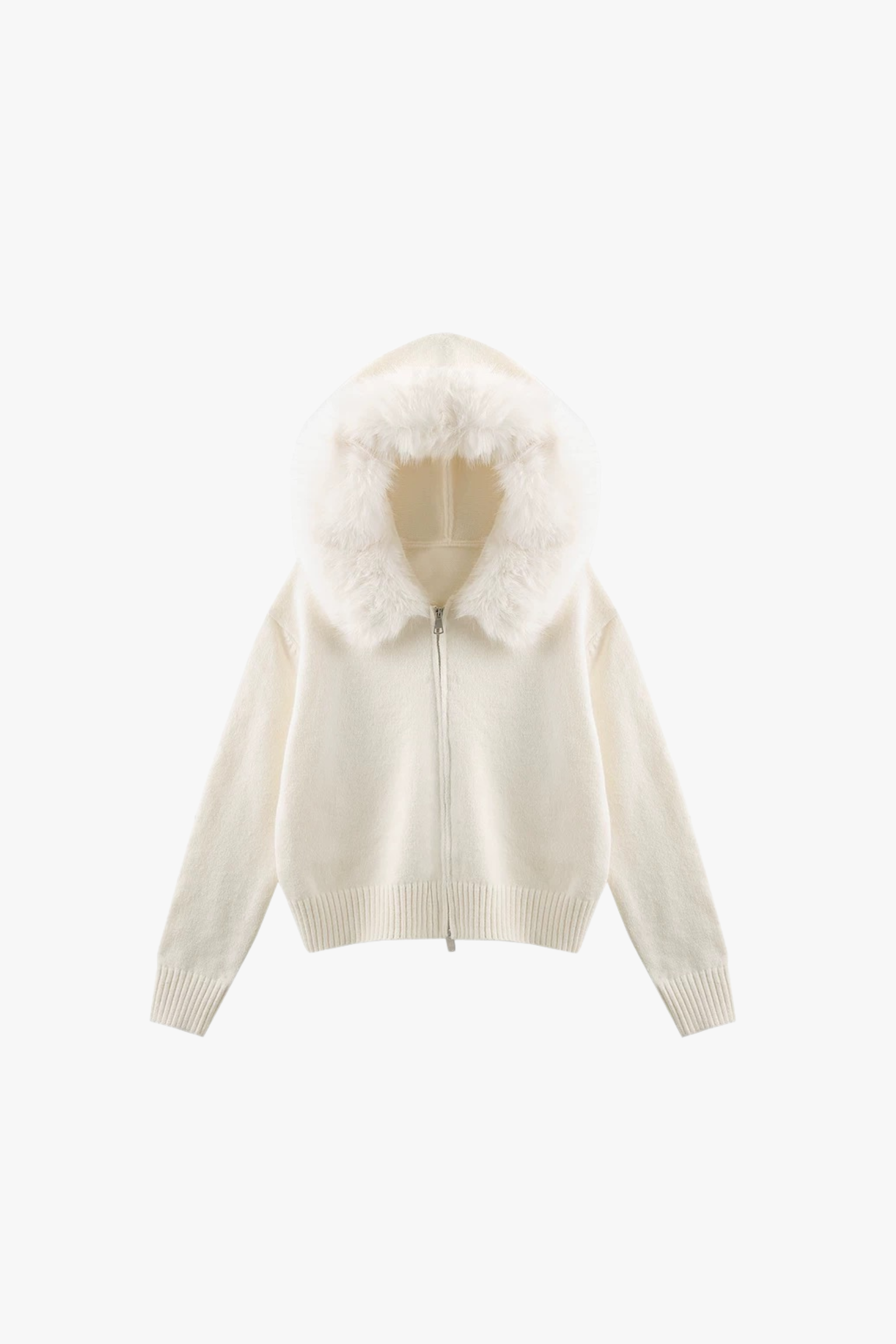 SORA STRICKJACKE MIT KUNSTFELLKRAGEN