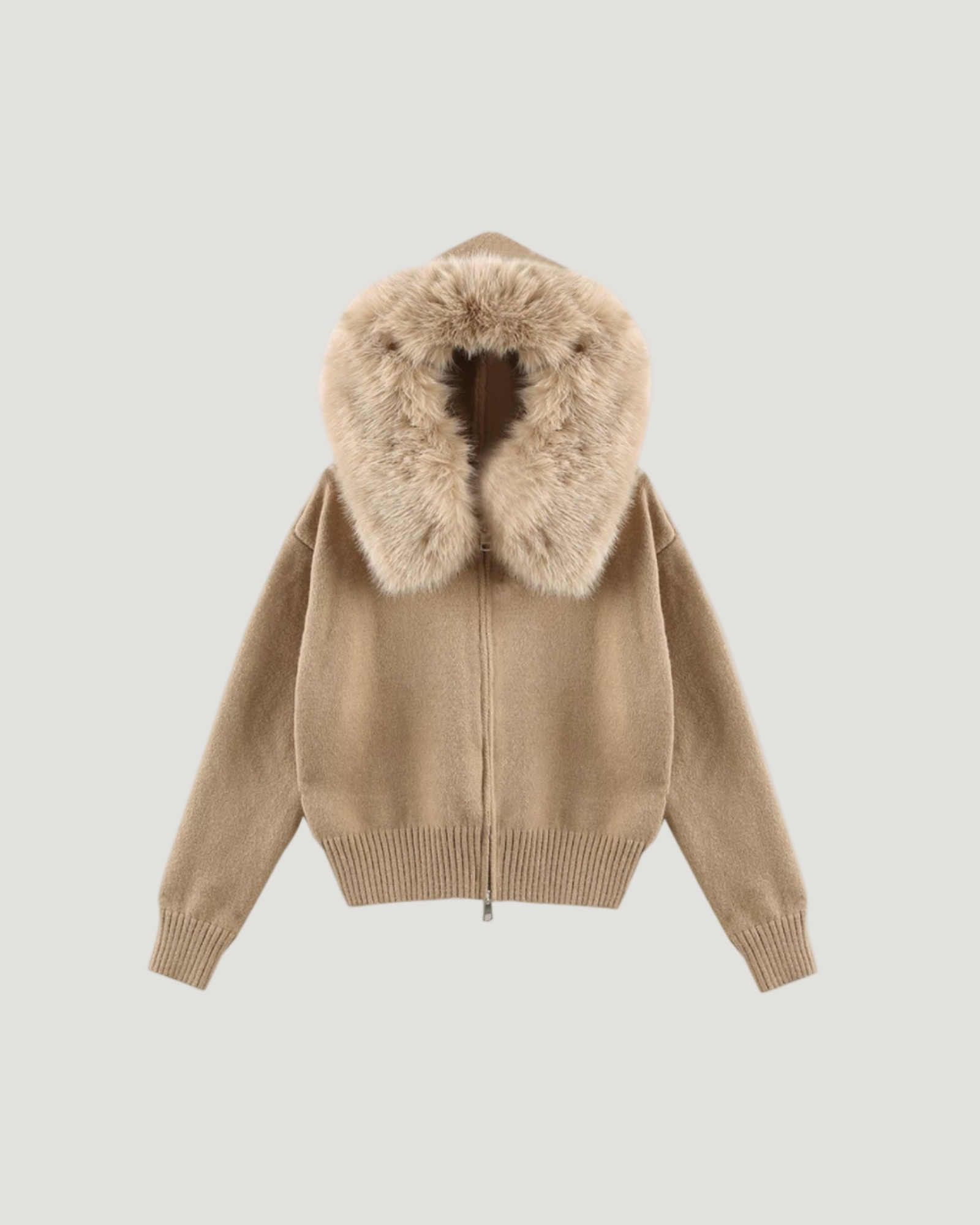 SORA STRICKJACKE MIT KUNSTFELLKRAGEN