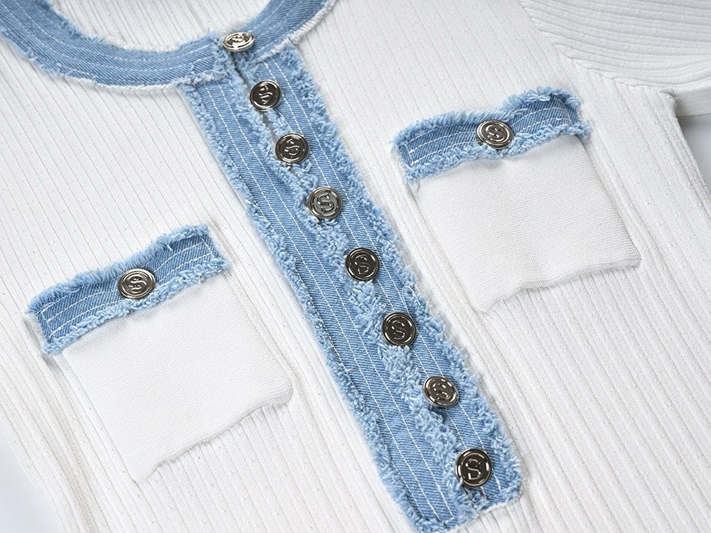 AMALYA Sommerkleid - Weiß & Blau