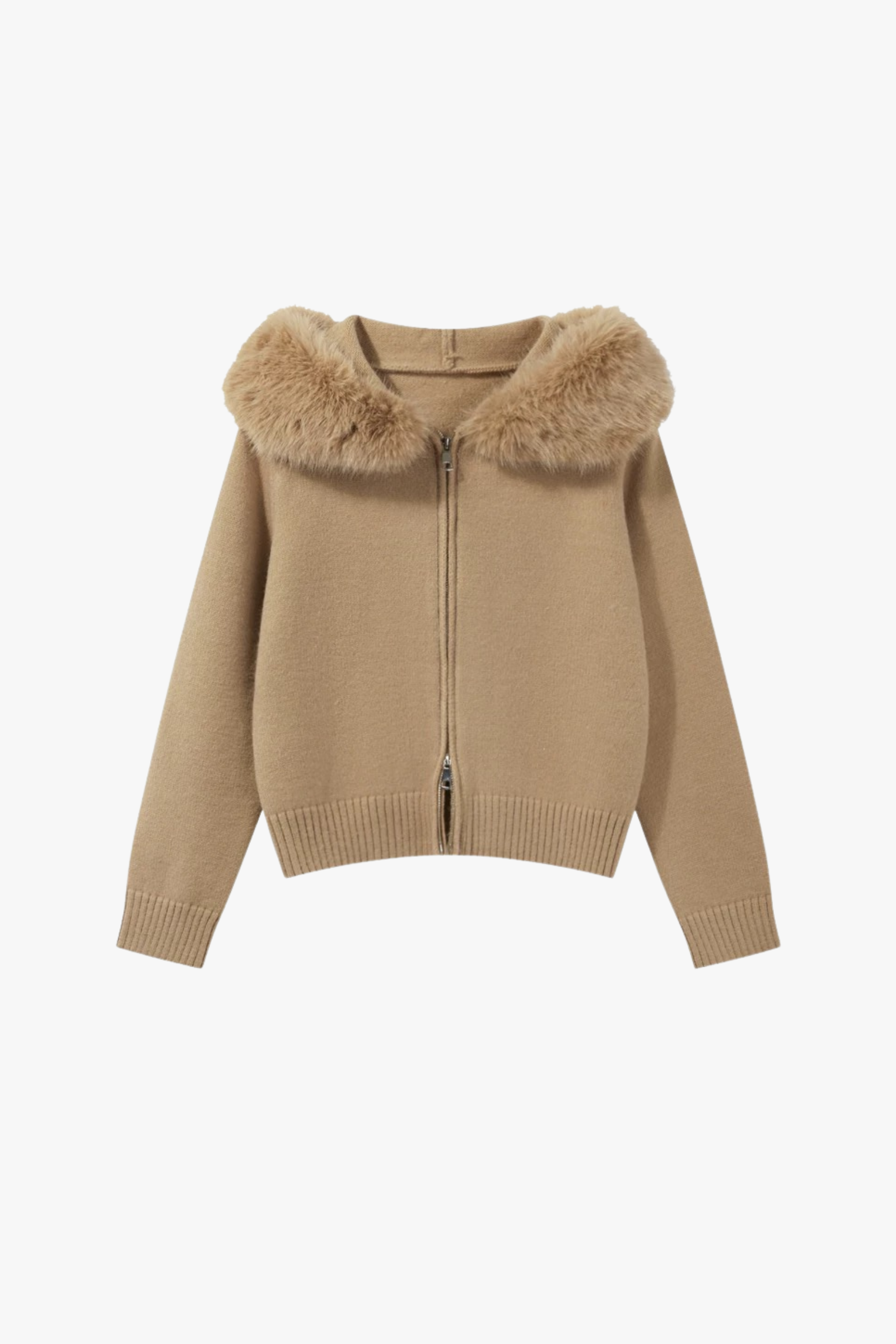 SORA STRICKJACKE MIT KUNSTFELLKRAGEN