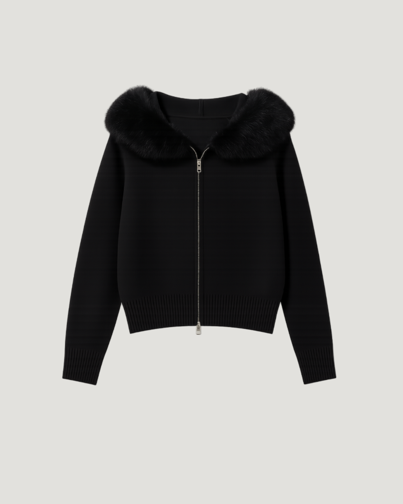 SORA STRICKJACKE MIT KUNSTFELLKRAGEN