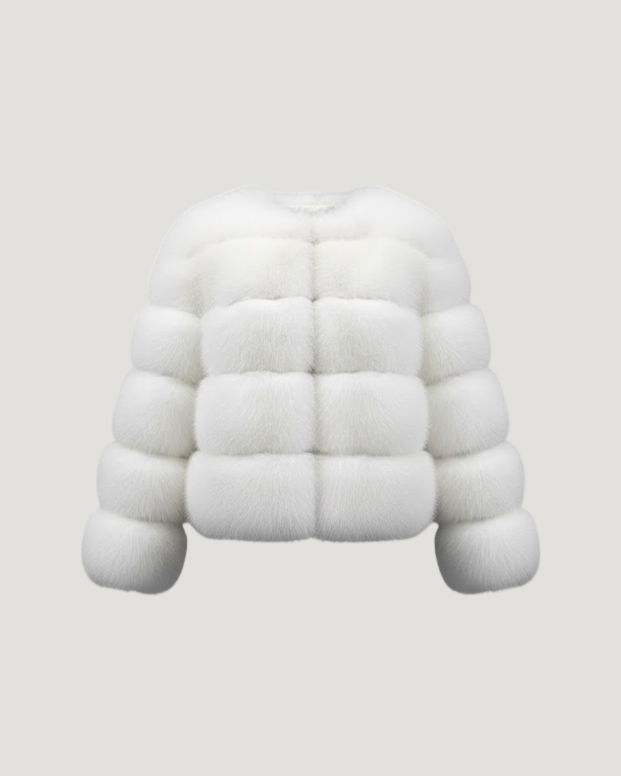 SADIRA Pelzmantel aus Kunstfell Weiß