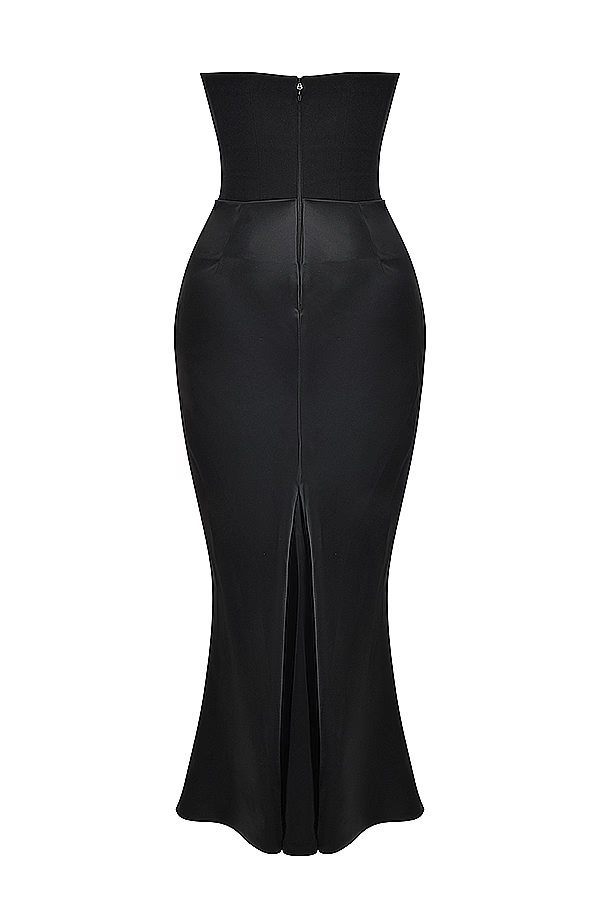 EMILY Black strapless corset dress
